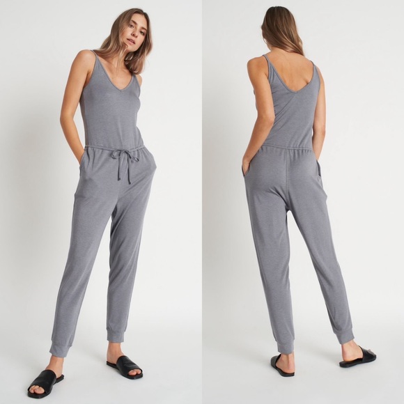 Kit and Ace Good Feels Jumpsuit Navy Small Brushed French Terry Soft Lounge - Picture 5 of 9